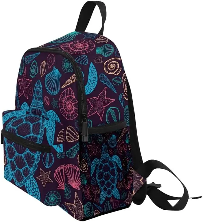 MNSRUU Kids' Backpack Sea Turtles Shells Toddler Backpack Preschool Cute Bookbag Kawaii Travel Backpack for Boys Girls Age3-6