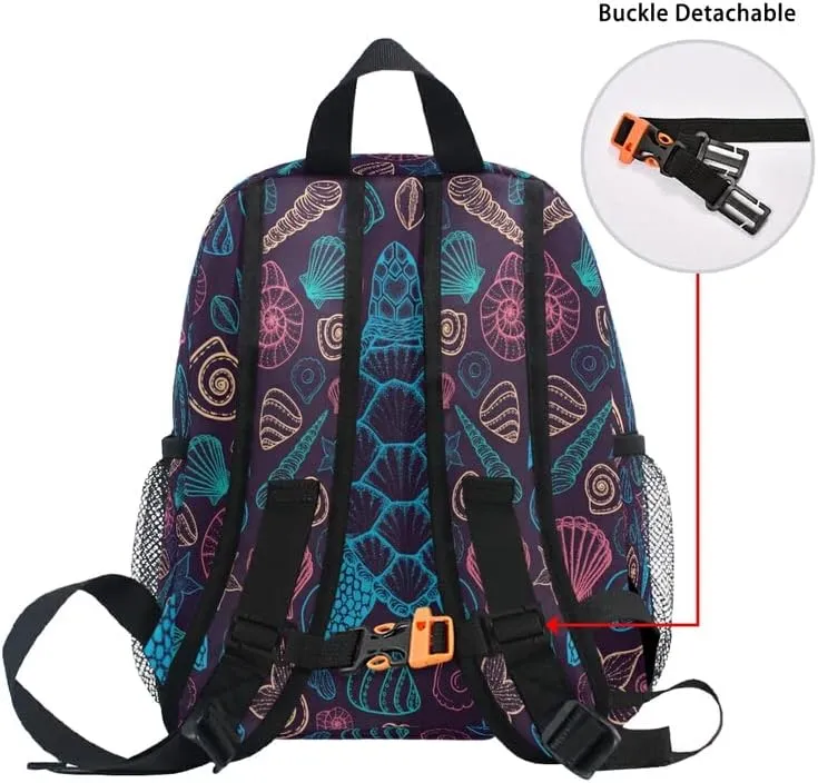 MNSRUU Kids' Backpack Sea Turtles Shells Toddler Backpack Preschool Cute Bookbag Kawaii Travel Backpack for Boys Girls Age3-6