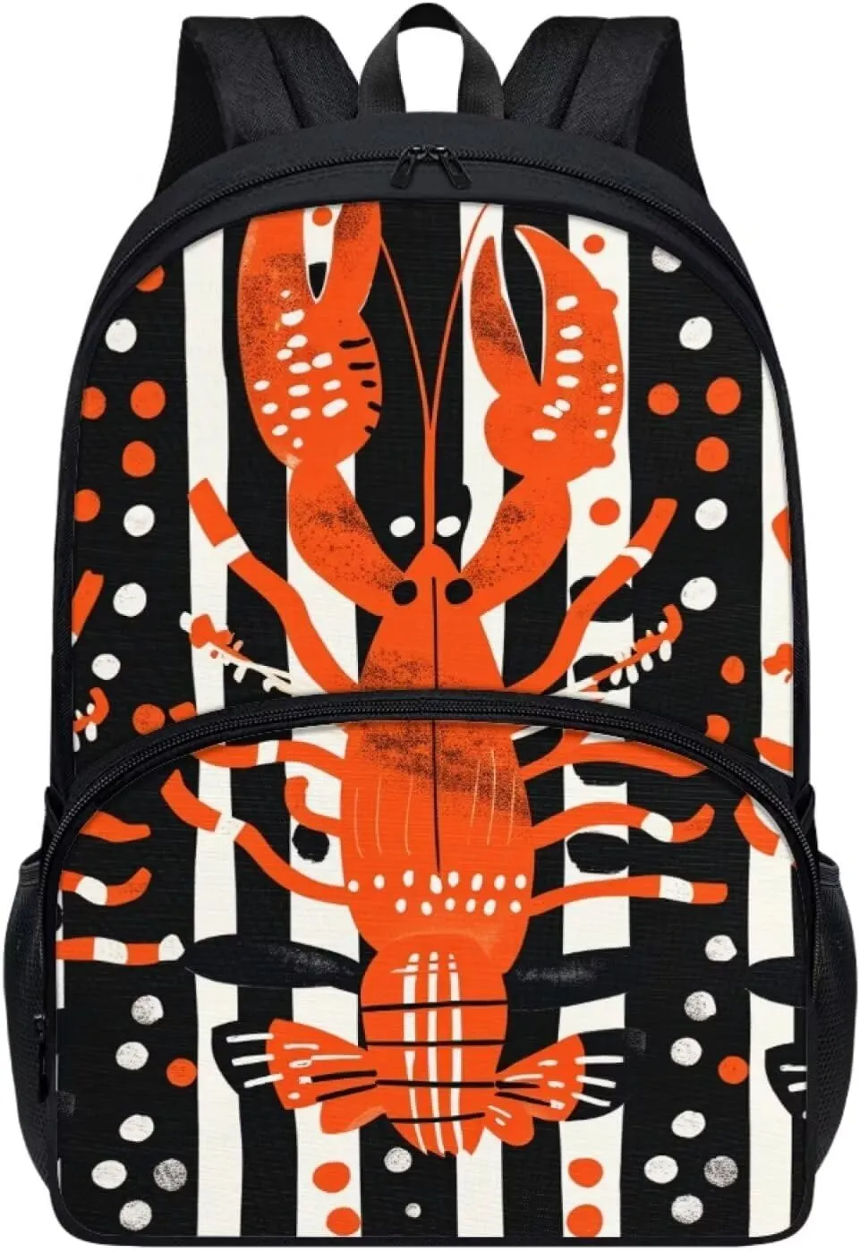 Modysero Lobster Boys Girls Backpack for School Lightweight Daypack with Mesh Pockets Adjustable Shoulder Strap Stylish Print Schoolbag for Kids