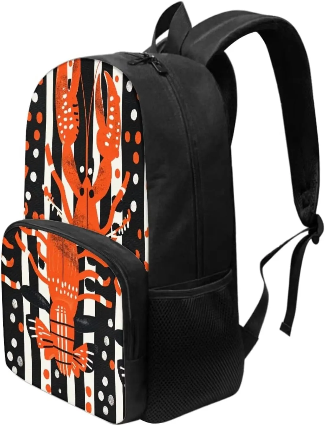 Modysero Lobster Boys Girls Backpack for School Lightweight Daypack with Mesh Pockets Adjustable Shoulder Strap Stylish Print Schoolbag for Kids
