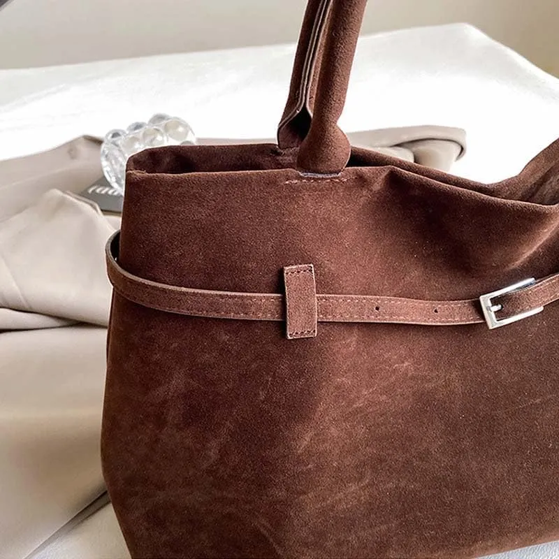 Molodo Faux Suede Tote Bag for Women Large Top Handle Bag Slouchy Shoulder Bag Tote Handbag Purses Work Commuting