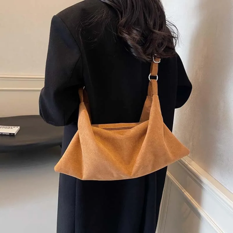 Molodo Slouchy Shoulder Bag for Women Designer Crossbody Bag Dumpling Bag Suede Hobo Bag Handbag Purses for Commuting
