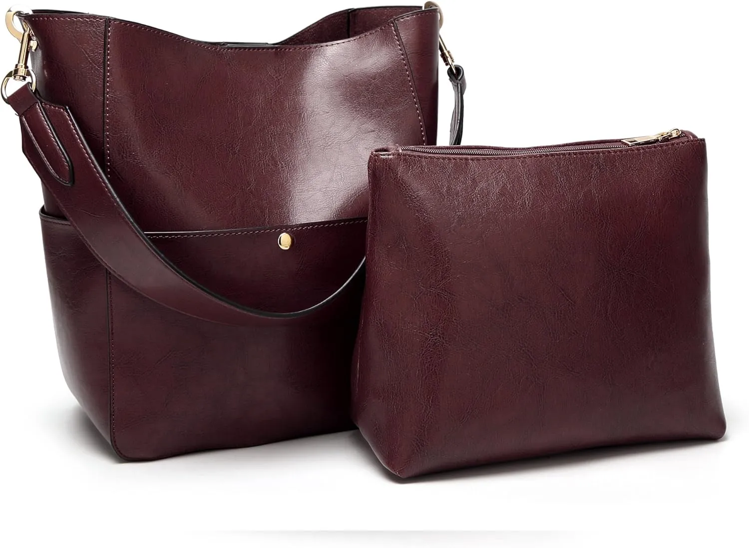 Molodo Womens Handbag, Pu Leather Bucket Tote Purse And Handbags Medium Satchel Hobo Purse Designer Work Shoulder Bags