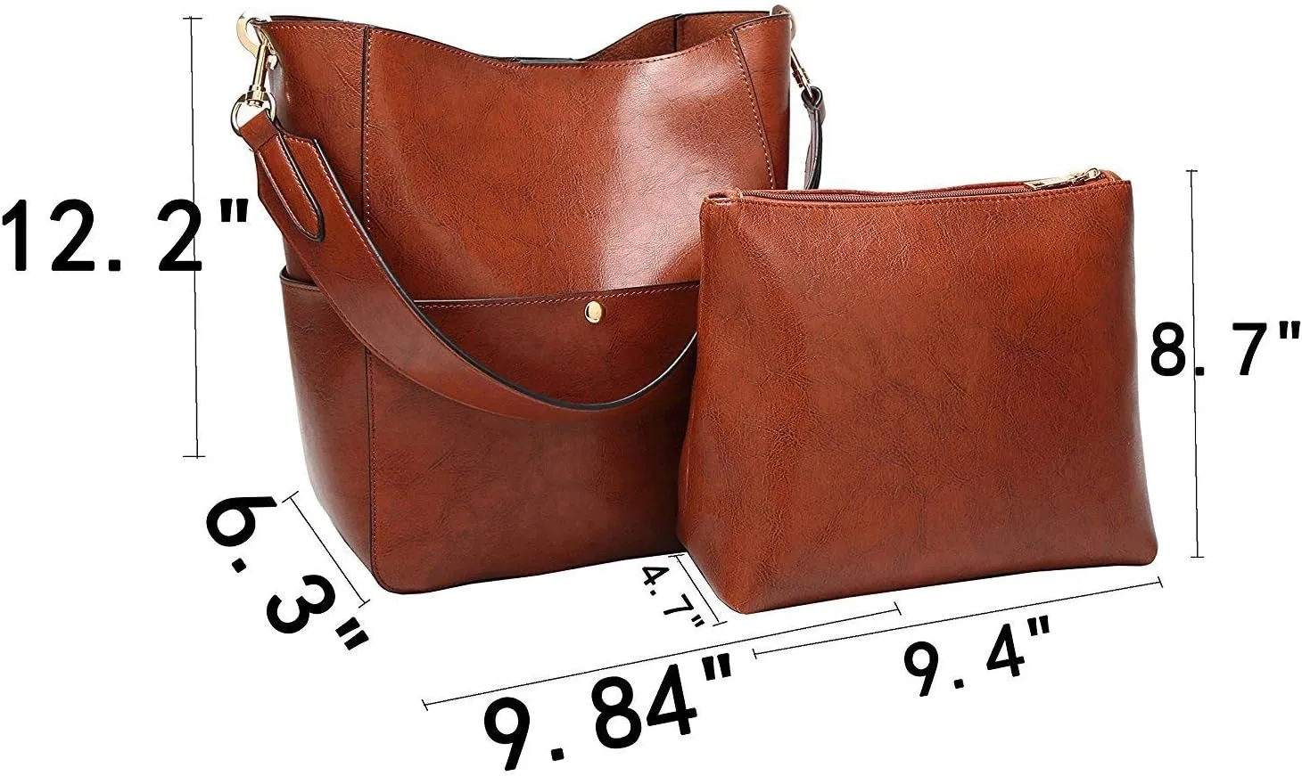 Molodo Womens Handbag, Pu Leather Bucket Tote Purse And Handbags Medium Satchel Hobo Purse Designer Work Shoulder Bags
