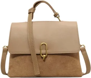 Molodo Women's Suede Shoulder Bag Trendy Top Handle Handbags Vintage Satchel Bag Casual Crossbody Bag for Commuting