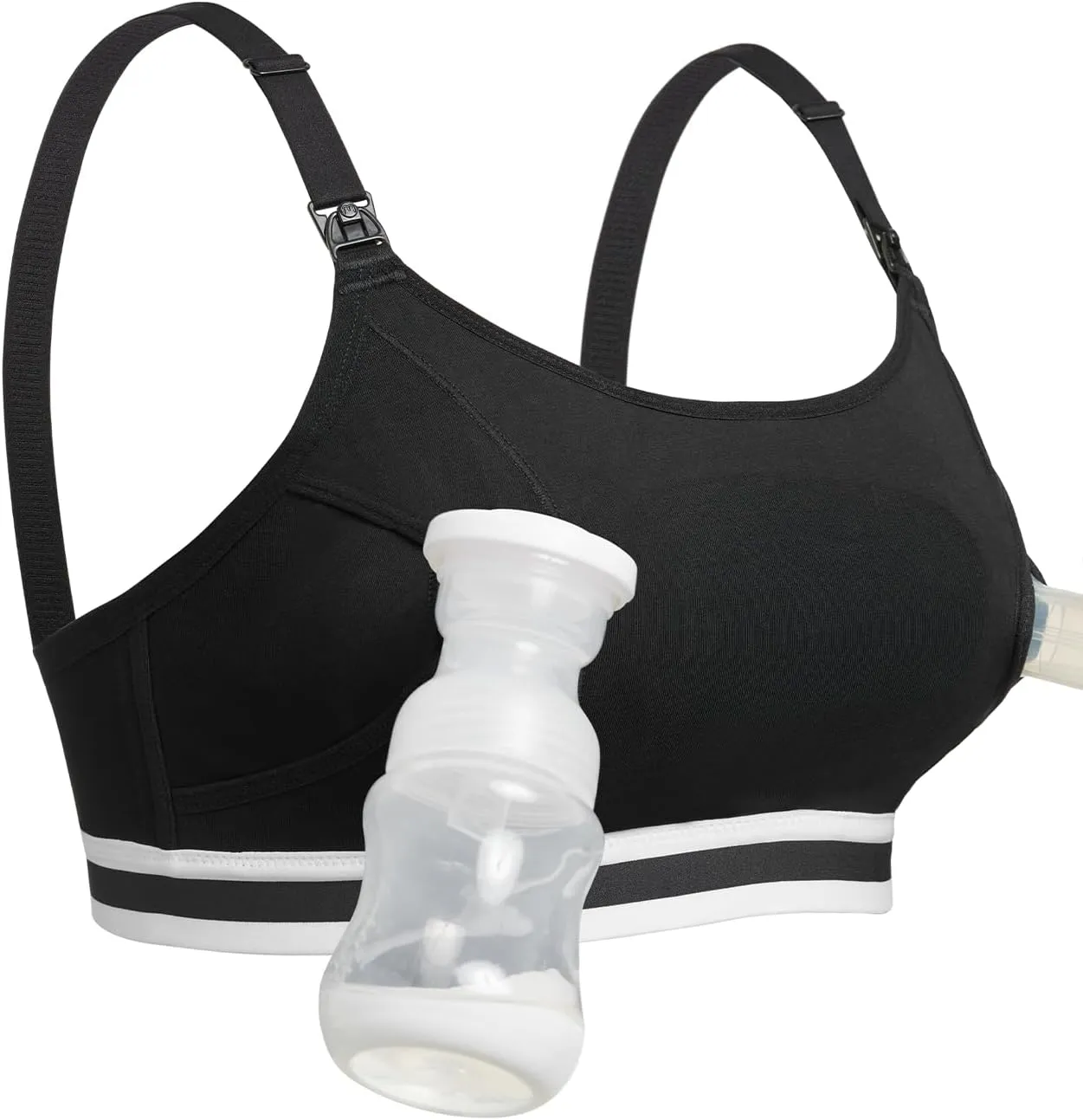 Momcozy Hands Free Pumping Bra, Adjustable Breast-Pumps Holding and Nursing Bra, Pumping & Nursing Bra in One