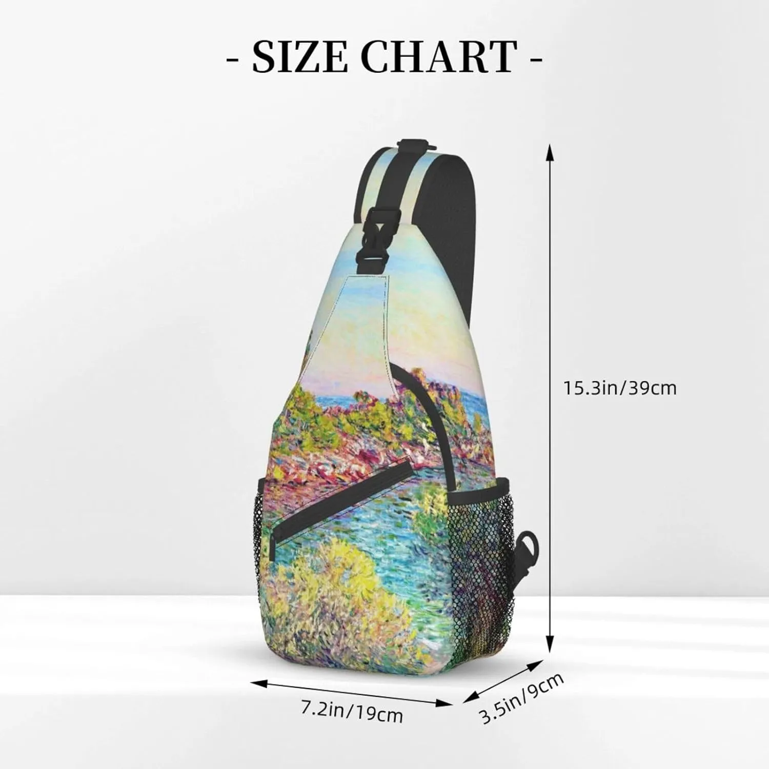 Monet Impressionism Sling Backpack Chest Bag Crossbody Shoulder Bag Gym Cycling Travel Hiking Daypack For Men Women