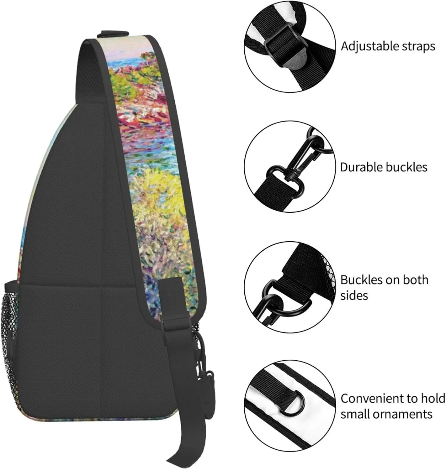 Monet Impressionism Sling Backpack Chest Bag Crossbody Shoulder Bag Gym Cycling Travel Hiking Daypack For Men Women