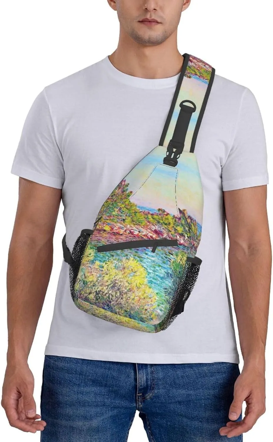 Monet Impressionism Sling Backpack Chest Bag Crossbody Shoulder Bag Gym Cycling Travel Hiking Daypack For Men Women