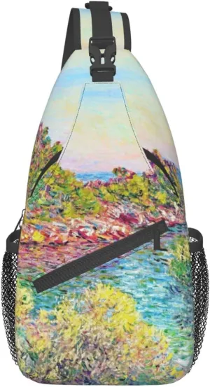 Monet Impressionism Sling Backpack Chest Bag Crossbody Shoulder Bag Gym Cycling Travel Hiking Daypack For Men Women