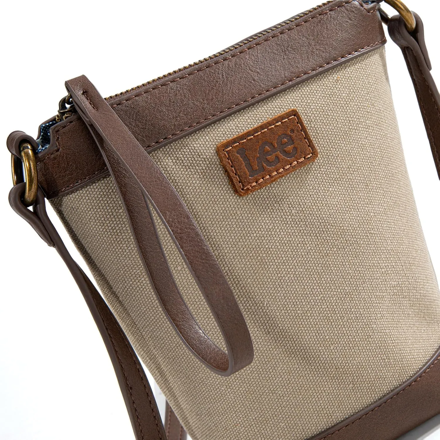 Montana West x Lee Small Bucket Crossbody Bag for Women Hobo Canvas Shoulder Purse Handbags with Adjustable Strap Summer