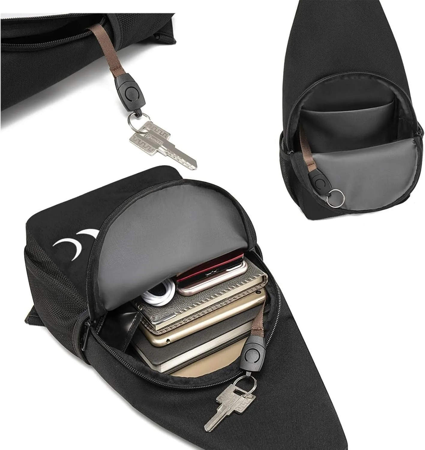 Moon Phases Space，Fashion One-Shoulder Bag，Anti-Theft Crossbody Shoulder Chest Bag
