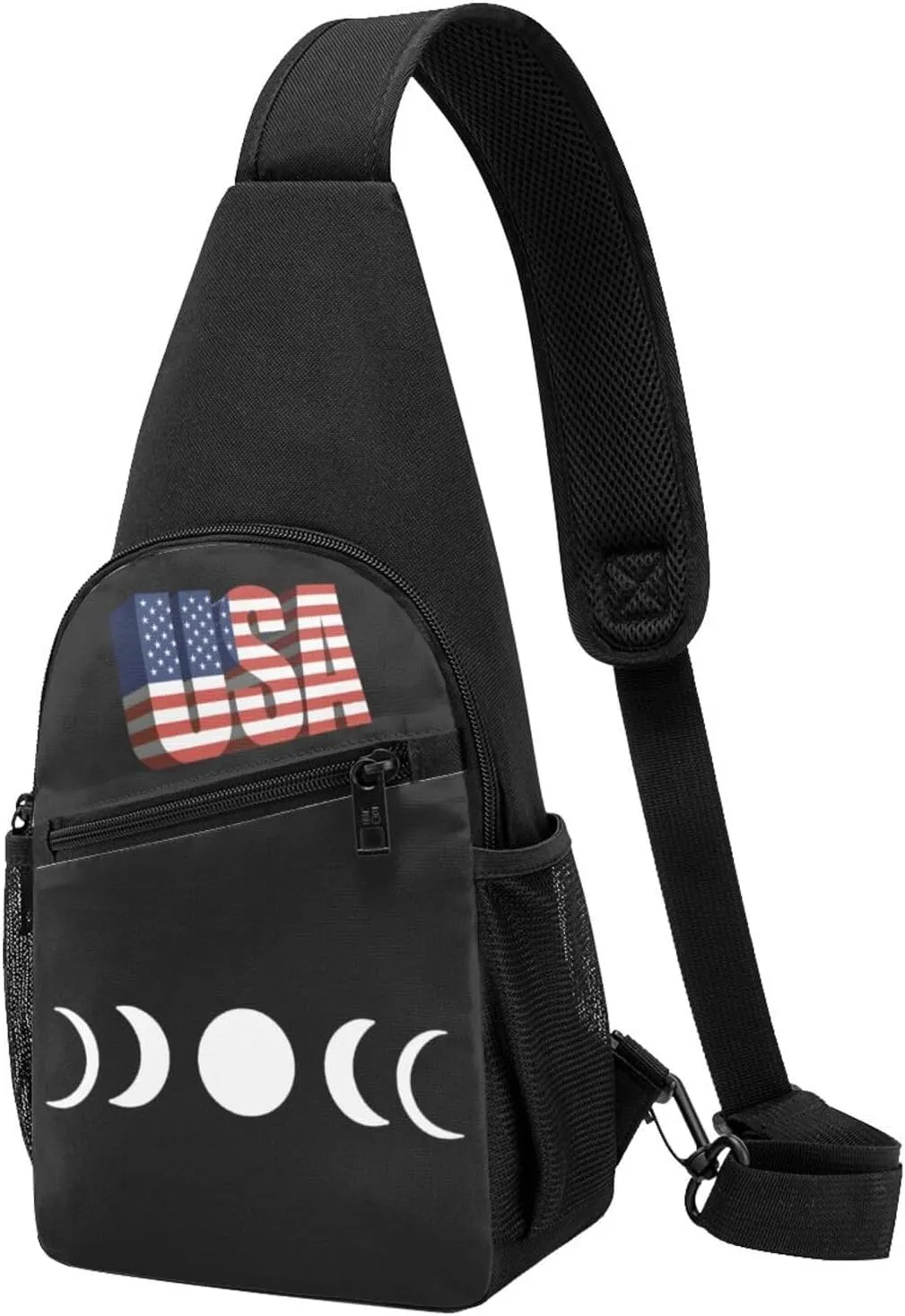 Moon Phases Space，Fashion One-Shoulder Bag，Anti-Theft Crossbody Shoulder Chest Bag