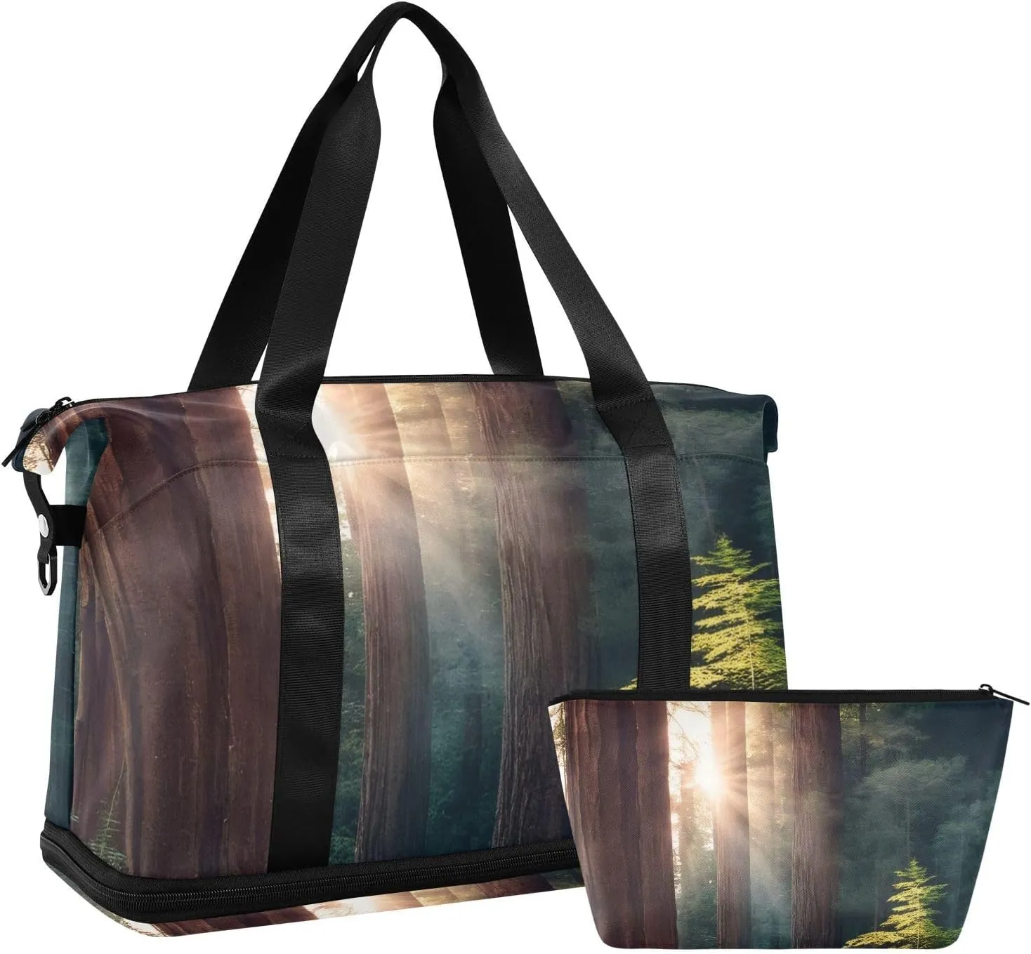 Morning Sunlight in Wilderness Gym Bag for Women Sport Travel Duffel Bag Shoulder Weekender Overnight Bags with Wet Pocket & Shoe Compartment