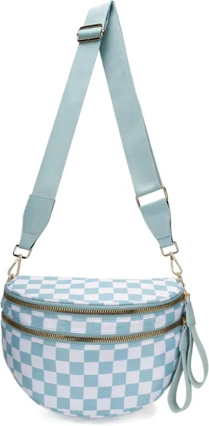 Mosaic Bum Sling Bag Checkered Bum Bag Crossbody Nylon Bum Bags for Women Crossbody Checkereds Purse
