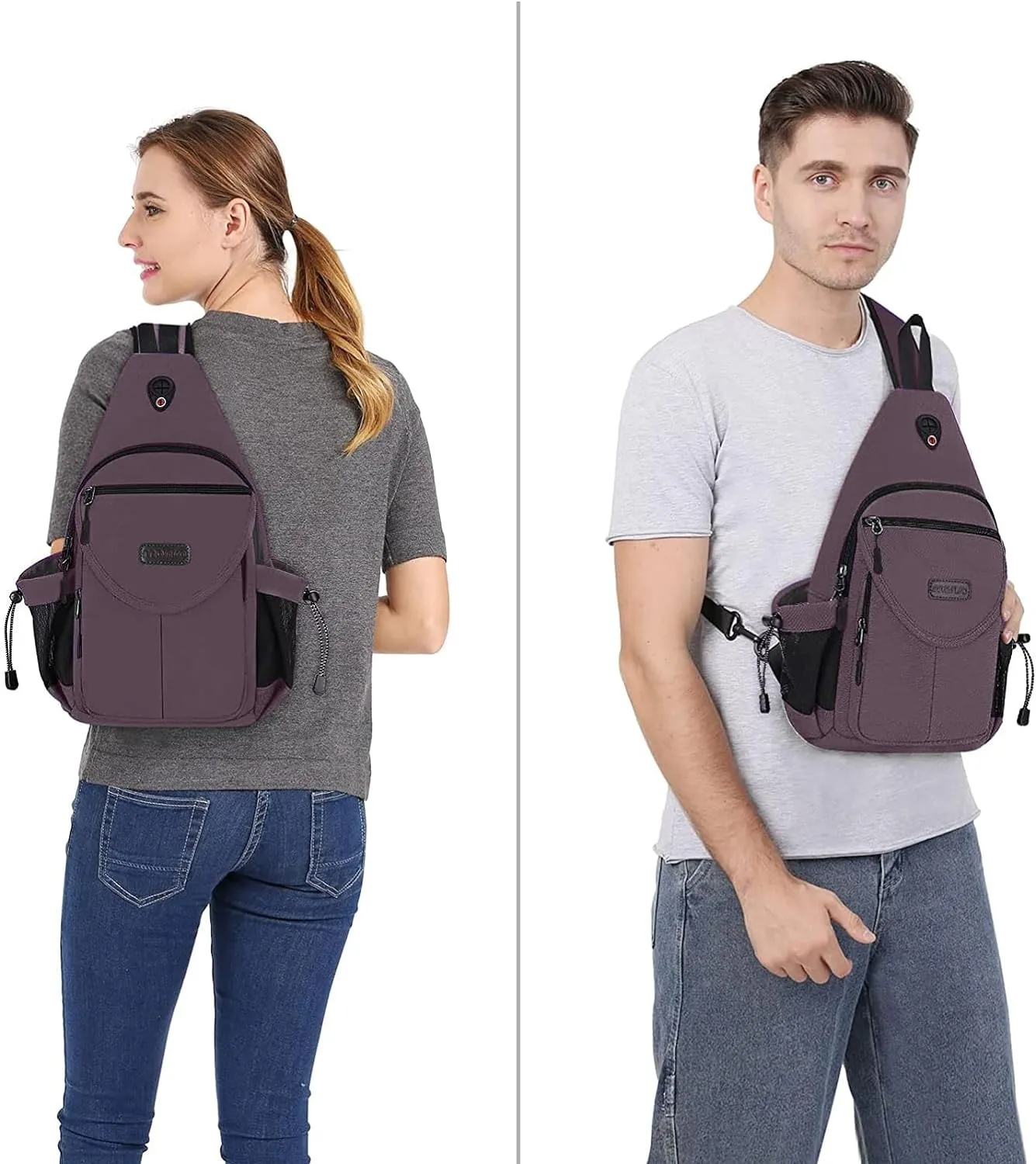 MOSISO Sling Backpack,Canvas Crossbody Hiking Daypack Bag with Anti-theft Pocket