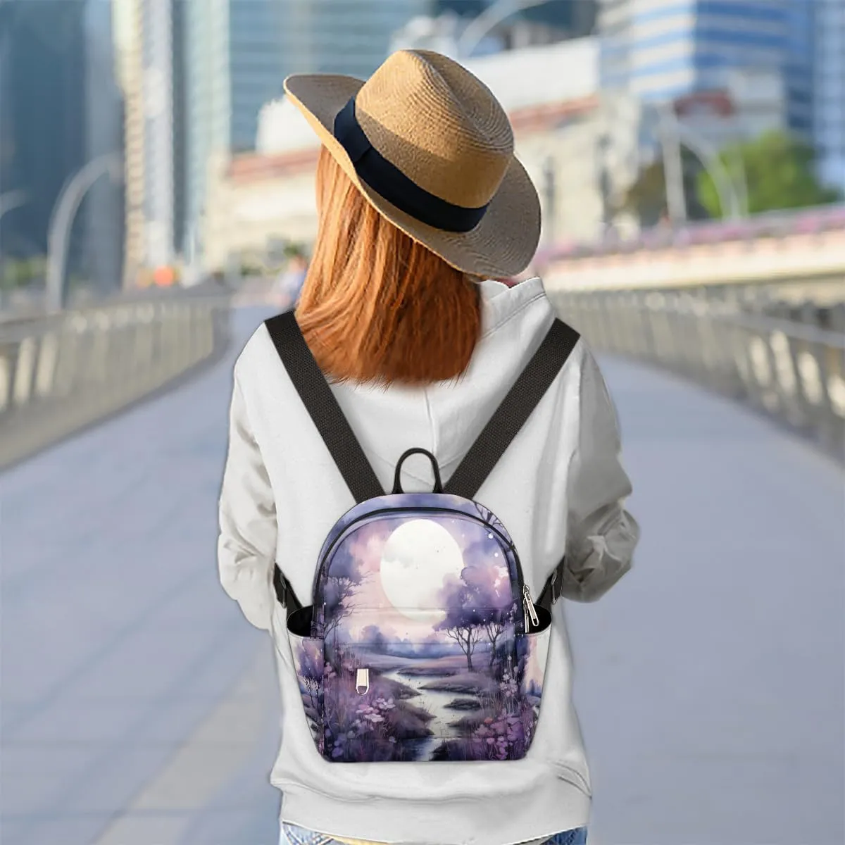Mountains Painted Watercolor Mini Backpack Purse for Women Lightweight Shoulder Bag Women Shopping Backpack Small Backpacks Purse