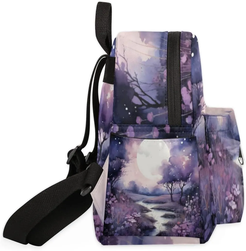 Mountains Painted Watercolor Mini Backpack Purse for Women Lightweight Shoulder Bag Women Shopping Backpack Small Backpacks Purse