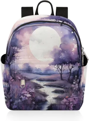 Mountains Painted Watercolor Mini Backpack Purse for Women Lightweight Shoulder Bag Women Shopping Backpack Small Backpacks Purse
