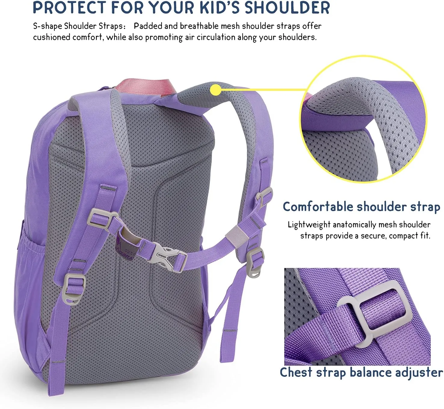 MOUNTAINTOP Kids Backpack for Boys Girls Elementary Kindergarten School Bag Lightweight Children Daypack