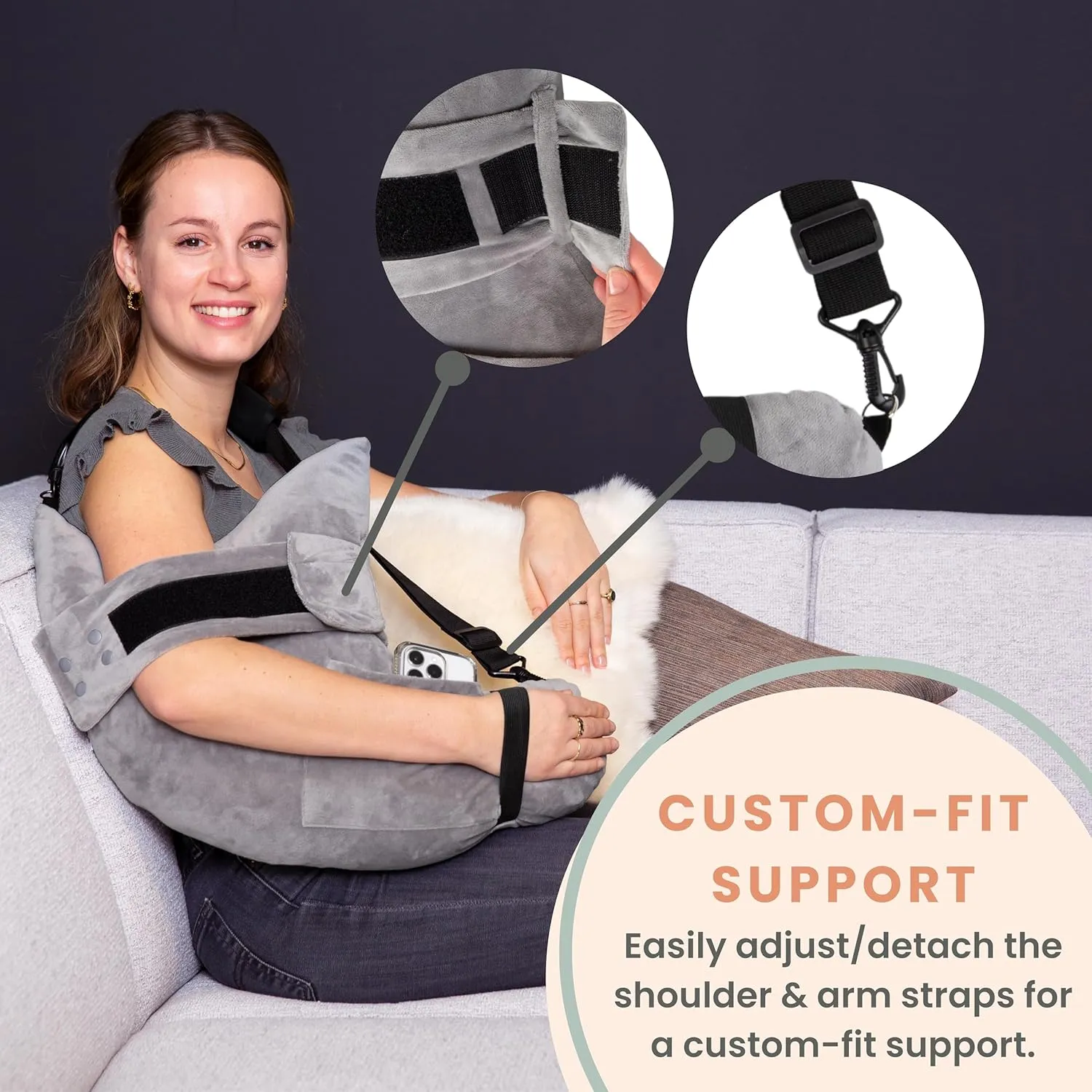 MOYOAMA Post Shoulder Surgery Pillow with Pocket- Rotator Cuff Pillows for Sleeping, After Shoulder Surgery Must Haves, Rotator Cuff Sleeping Pillow, Rotator Cuff Surgery Recovery Accessories