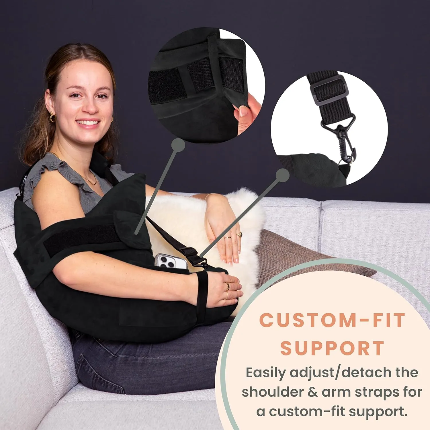 MOYOAMA Post Shoulder Surgery Pillow with Pocket- Rotator Cuff Pillows for Sleeping, After Shoulder Surgery Must Haves, Rotator Cuff Sleeping Pillow, Rotator Cuff Surgery Recovery Accessories