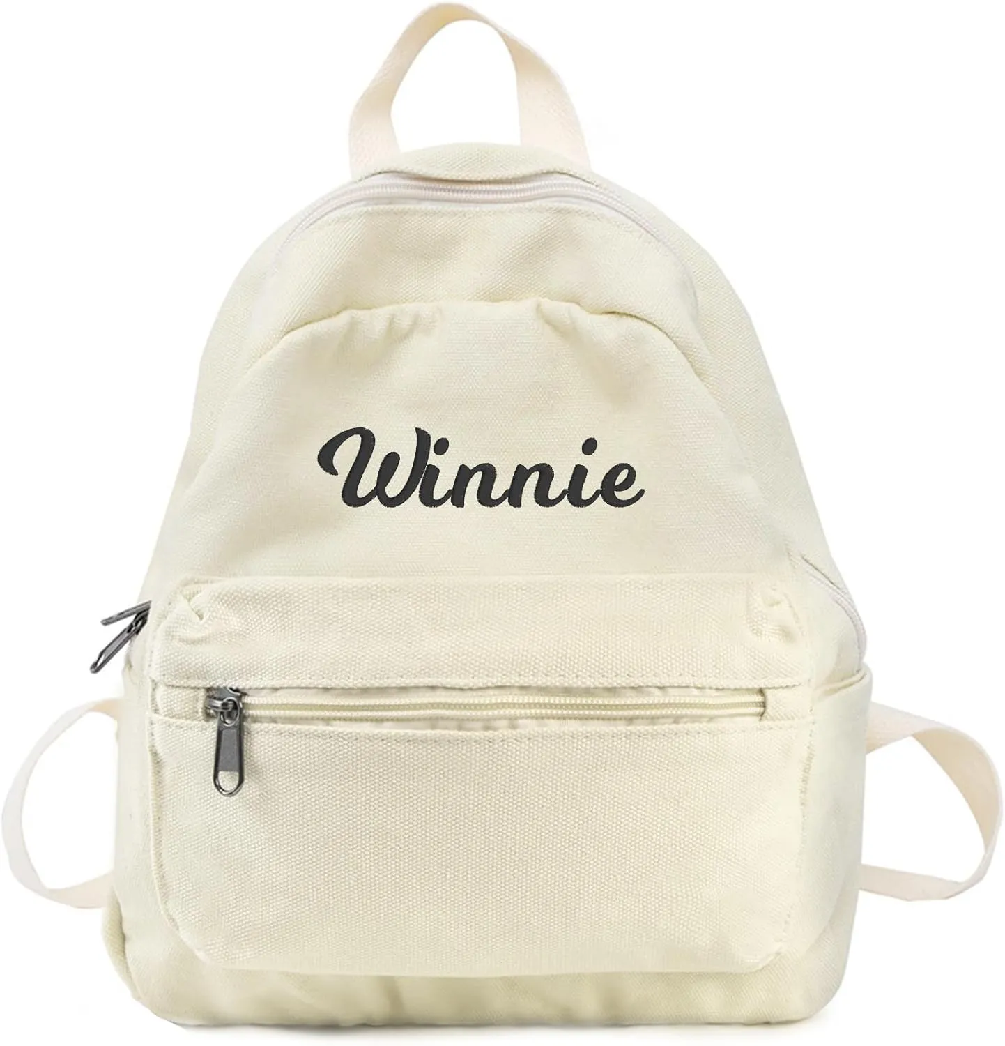 MT WORLD Toddler Mini Canvas Backpack - Personalized Vintage Daypack for Kids, Custom Monogram