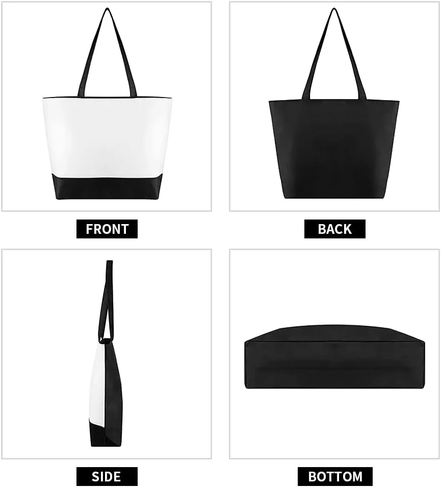 Muka Custom Tote Bags with Lining & Zipper, 16-1/2" x 12-1/2" x 3-3/4" Present Bag for Mom, Teachers, Bridesmaids