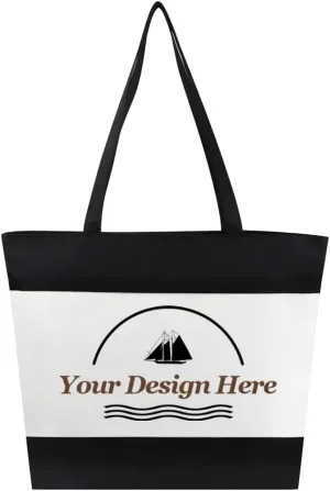 Muka Custom Tote Bags with Lining & Zipper, 16-1/2" x 12-1/2" x 3-3/4" Present Bag for Mom, Teachers, Bridesmaids