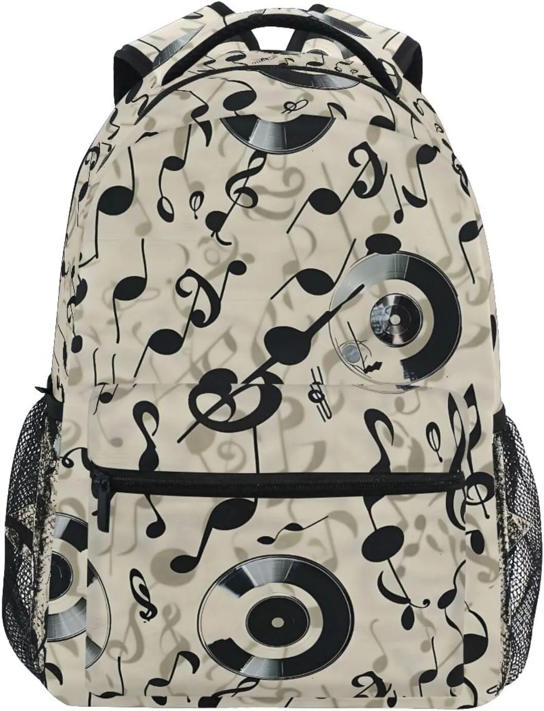 Music Notes Cd School Kids Backpack for Boys Girls Laptop Backpack Lightweight Travel Bag for Women Men