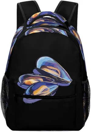 Mussels Seafood Unisex Small Backpack Lightweight Shoulder Bag Travel Daypack