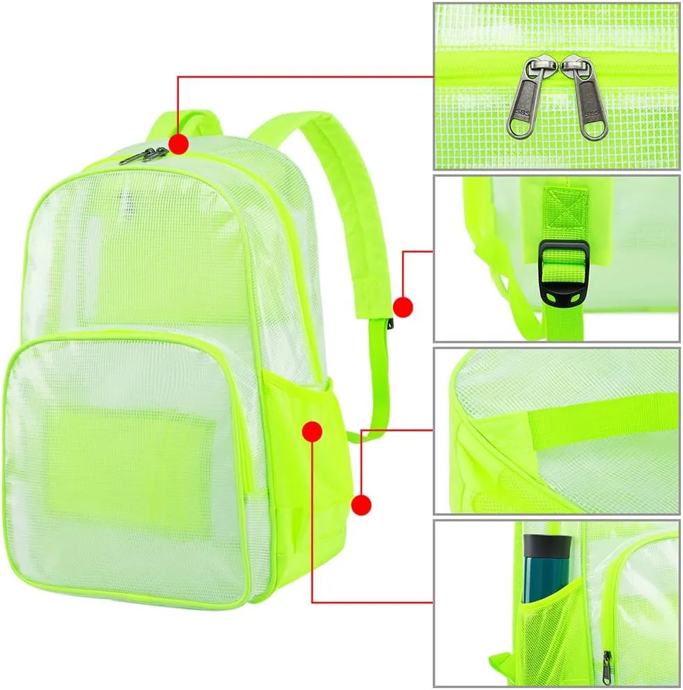 mygreen Clear Backpack, Heavy Duty School Bag for 15.6 Laptop
