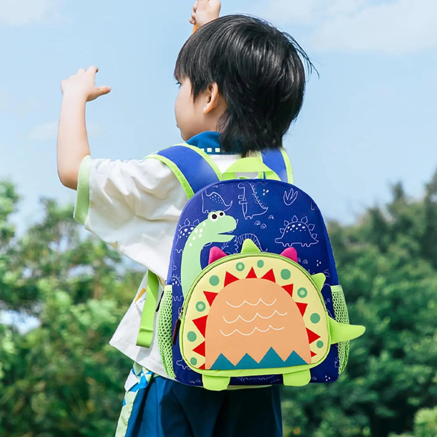 mygreen Preschool Backpack for Toddler Boys 2-4, Mini Backpack for School & Travel, Small Kids Child Backpacks, Kindergarten Daycare Cute Baby Bag Blue Dinosaur