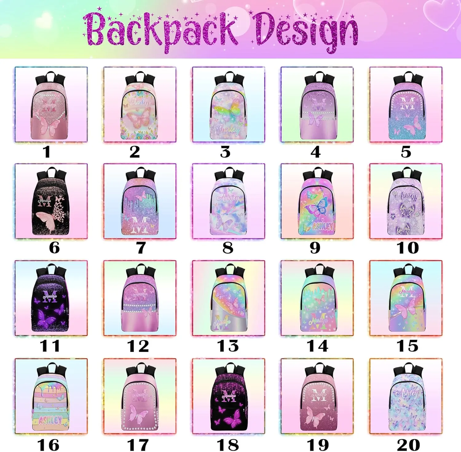 MyPupSocks Custom Monogram Backpack Bag for Boys Girls, Personalized Schoolbag Casual Backpack with Initial Name for Daughter Son Customized Bookbag Computer Laptop for Kids Back School
