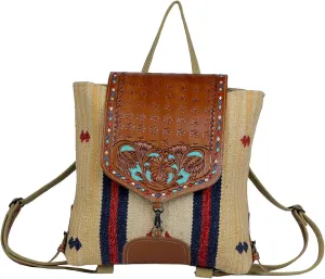 Myra Bag Western Leather Backpack Bag for Women - Flapover Upcycled Cowhide Bag Lucent
