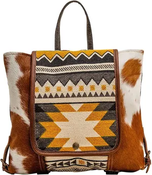 Myra Bag Western Leather Backpack Bag for Women - Flapover Upcycled Cowhide Bag Toit