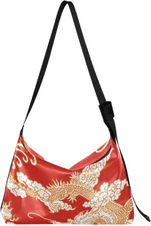 Myth Dragon Hobo Crossbody Bags for Women Leather Large Shoulder Bag Cross Body Legendary Animal Trendy Womens Tote Bags Handbag for Travel Shopping