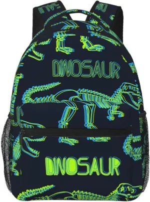 Neon Dino Dinosaurs Backpacks 15 Inch Laptop Backpack Multipurpose Double Shoulder Bag For Men Women Gifts