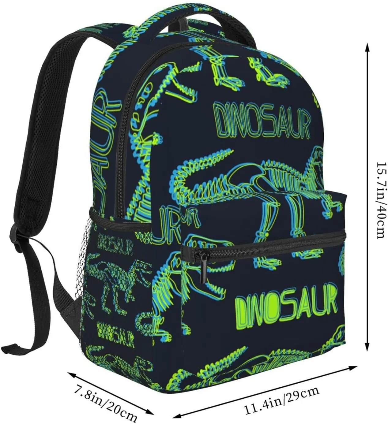 Neon Dino Dinosaurs Backpacks 15 Inch Laptop Backpack Multipurpose Double Shoulder Bag For Men Women Gifts