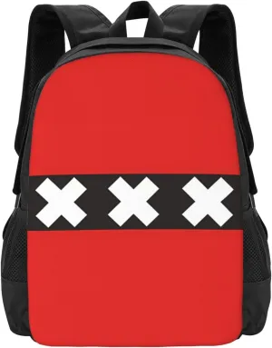 Netherlands Holland Flag Casual Backpack Large Capacity Backpacks 15 Inch Laptop Back Pack Travel Rucksack Daypack Commuter Bags with Adjustable Strap for Camping