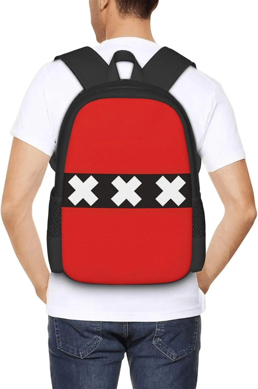 Netherlands Holland Flag Casual Backpack Large Capacity Backpacks 15 Inch Laptop Back Pack Travel Rucksack Daypack Commuter Bags with Adjustable Strap for Camping