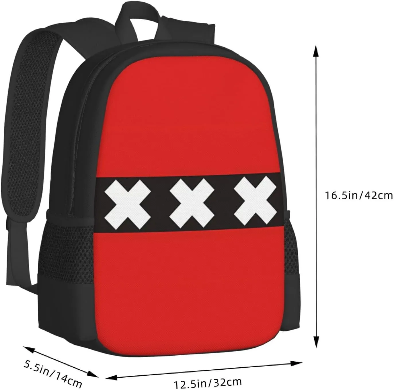 Netherlands Holland Flag Casual Backpack Large Capacity Backpacks 15 Inch Laptop Back Pack Travel Rucksack Daypack Commuter Bags with Adjustable Strap for Camping