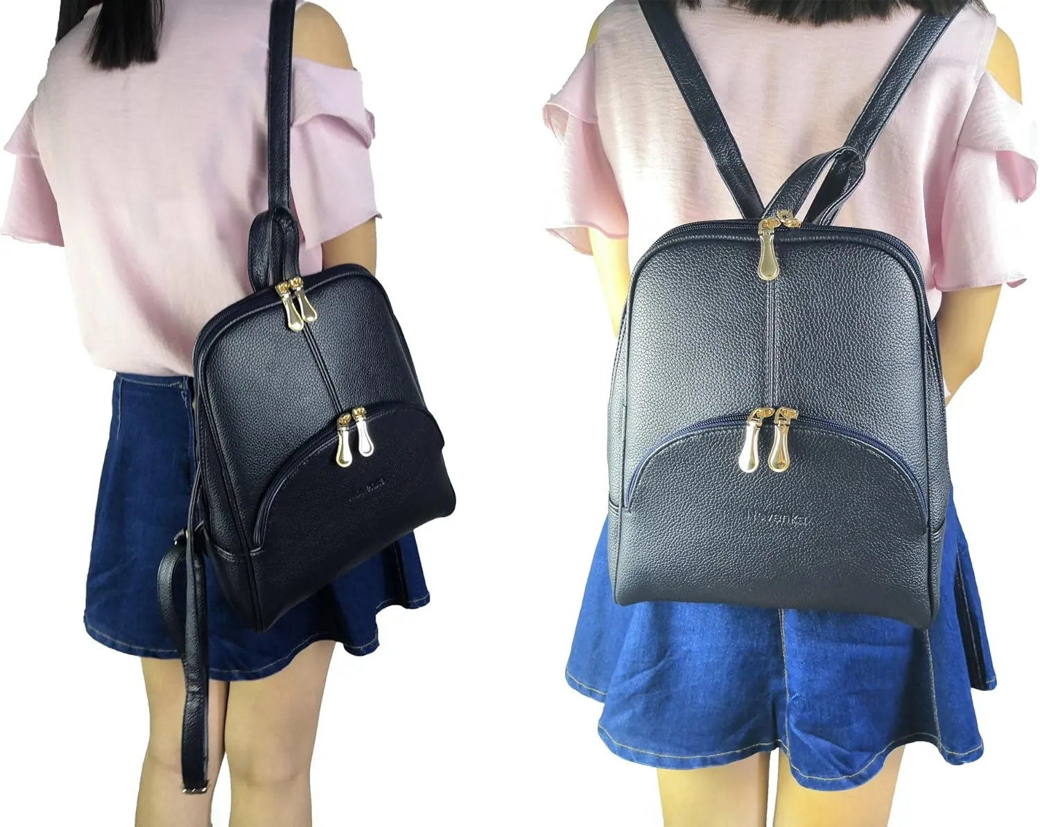 Nevenka Backpack Purse for Women Casual Shoulder Bag PU Leather Zipper Closure Adjustable Strap…