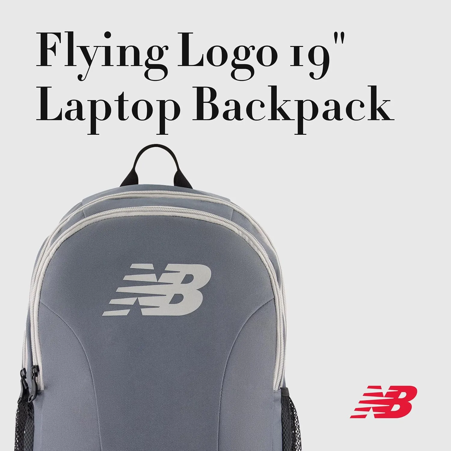 New Balance Laptop Backpack, Travel Computer Bag for Men and Women, Grey, 19 Inch