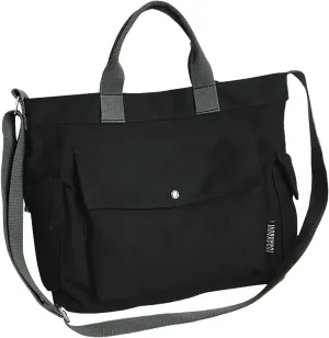 New Canvas Solid Color Simple Fashion One Shoulder Messenger Bag One Shoulder Bags (Black, One Size)