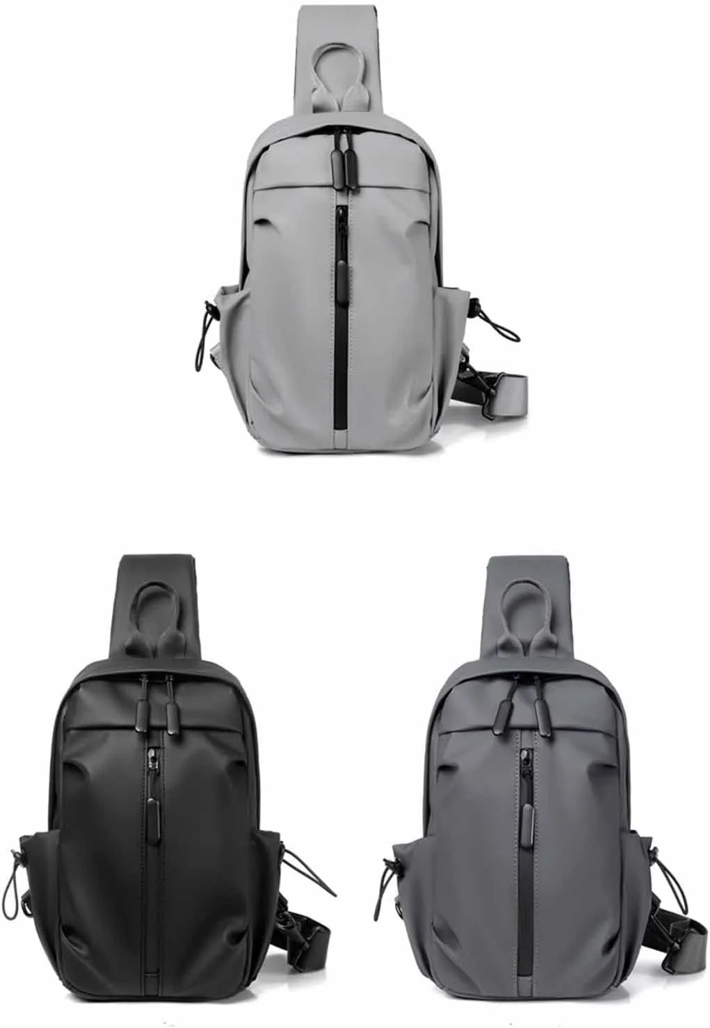 New Men's Chest Bag Korean Chaoku Backpack Business Leisure Functional Travel One Shoulder Crossbody Bag (One Size)
