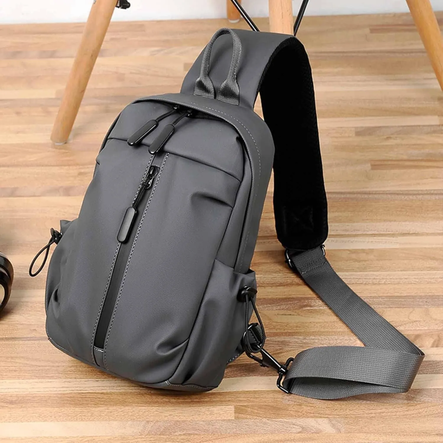 New Men's Chest Bag Korean Chaoku Backpack Business Leisure Functional Travel One Shoulder Crossbody Bag (One Size)