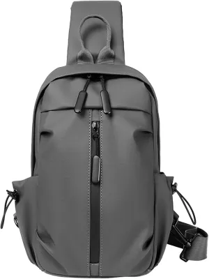 New Men's Chest Bag Korean Chaoku Backpack Business Leisure Functional Travel One Shoulder Crossbody Bag (One Size)