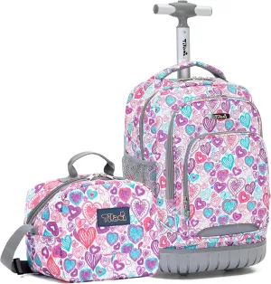 NEW TILAMI Rolling Backpack for Kids 18 Inch Wheeled Laptop Backpack Kids School Travel