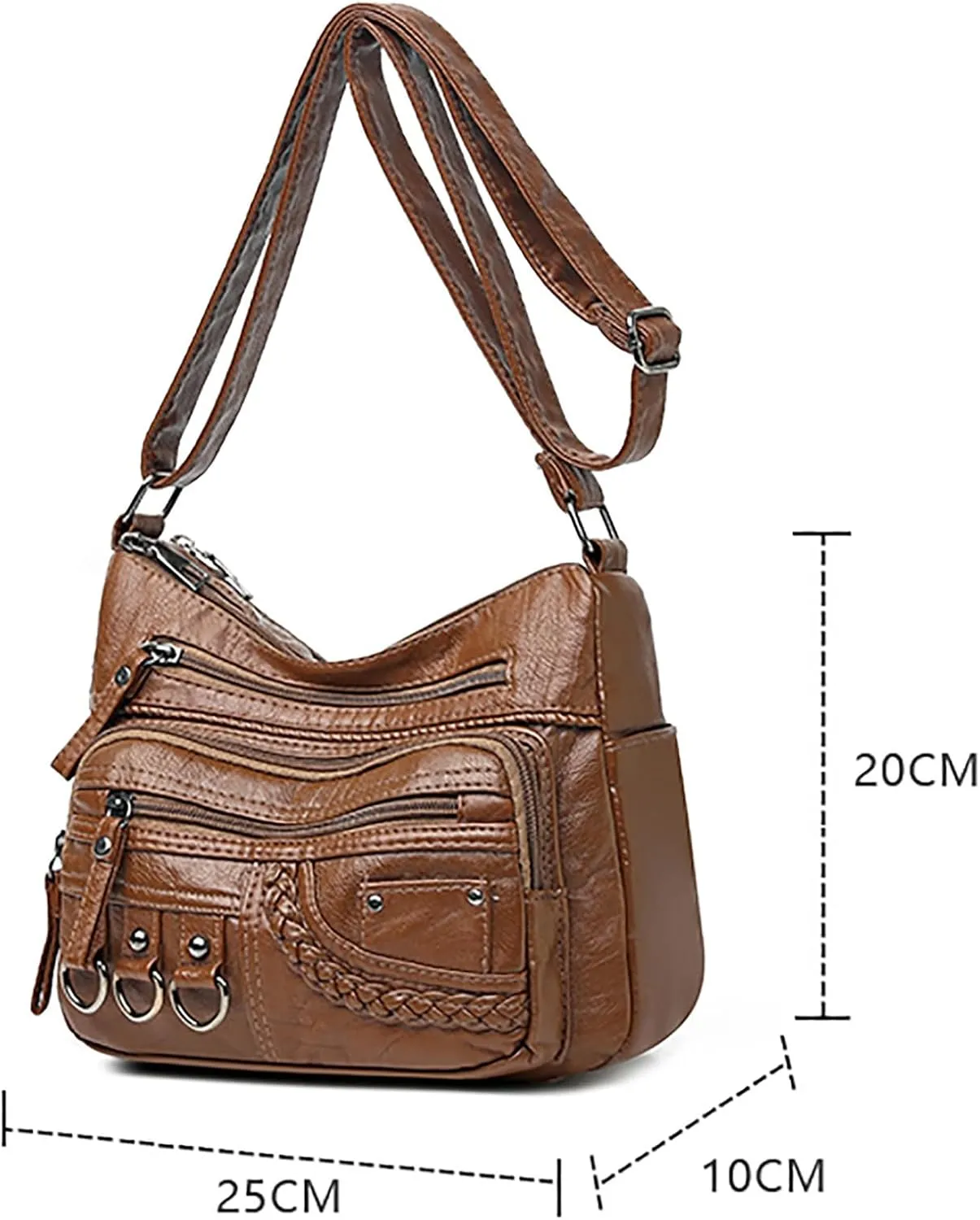 New Vintage Fashionable Large Space Weaving Crossbody Bag Simple And Magnificent Messenger Bag with (Brown, One Size)